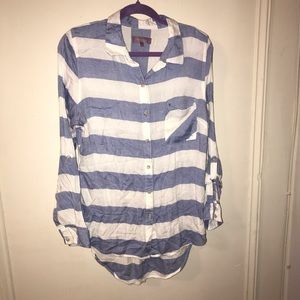 Striped Casual Button Up